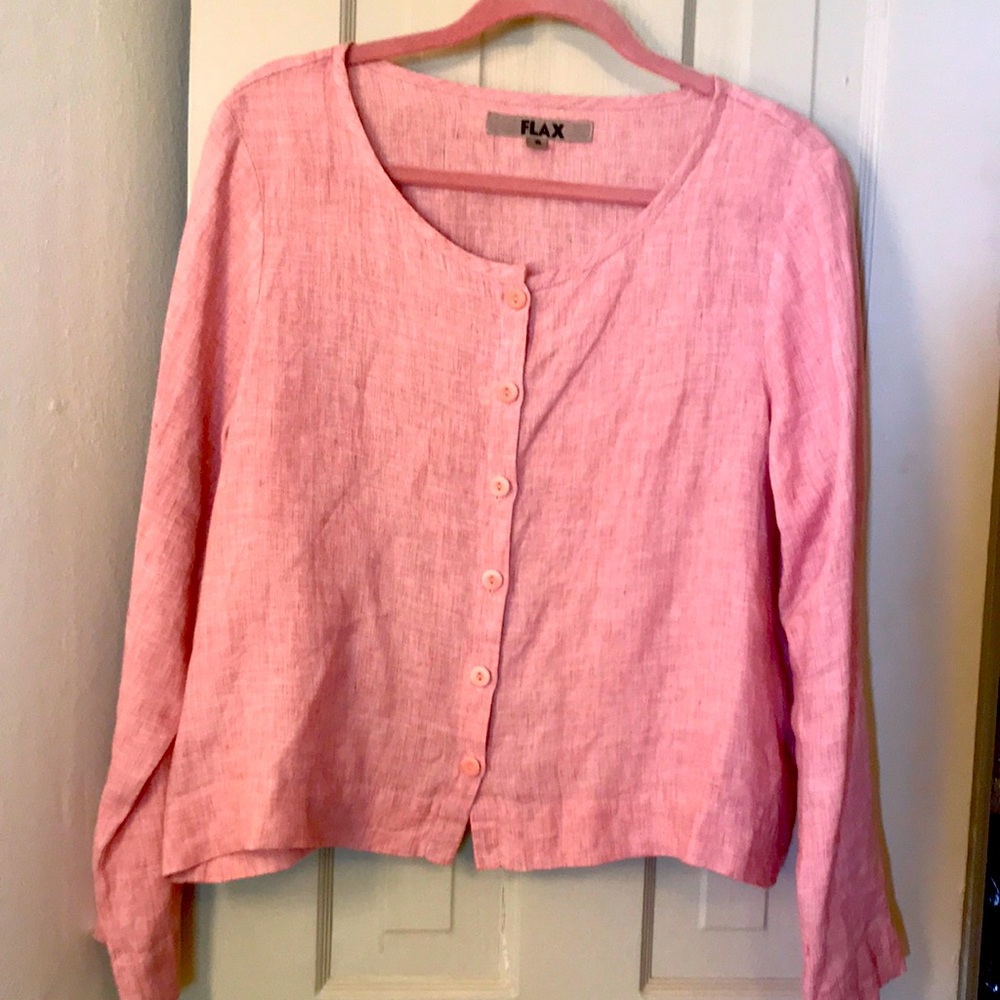 Flax Linen boxy button down top